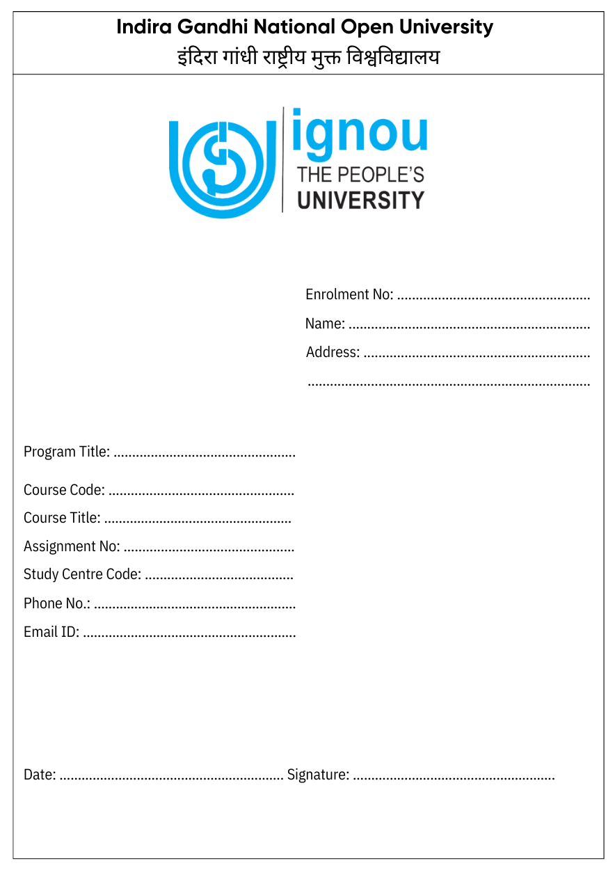 ignou assignment paper pdf